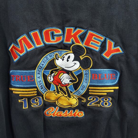 Disney Vintage Bomber Jacket Small Mickey Mouse Black And Tan Coat (No Hood) - Picture 13 of 16